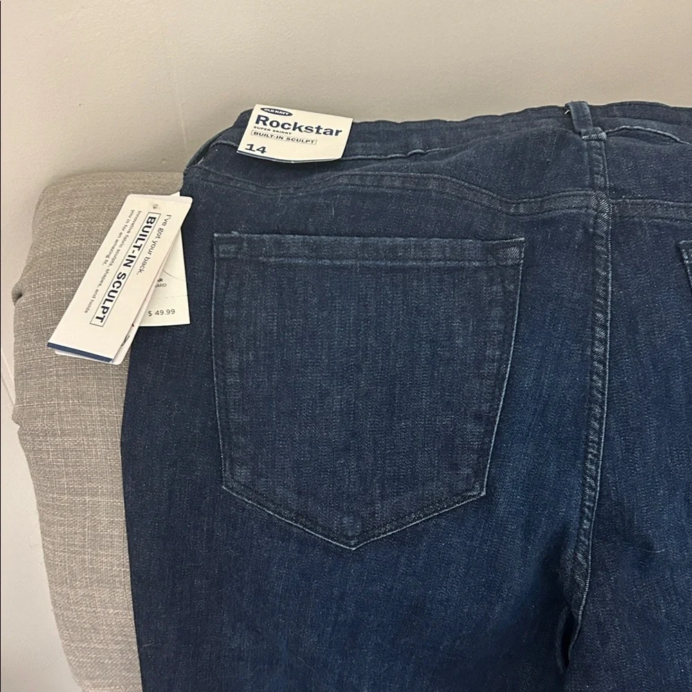 Old Navy Rockstar Built-In Sculpt Dark Blue Women's Jeans - Size 14 run Small!!! - Picture 6 of 6